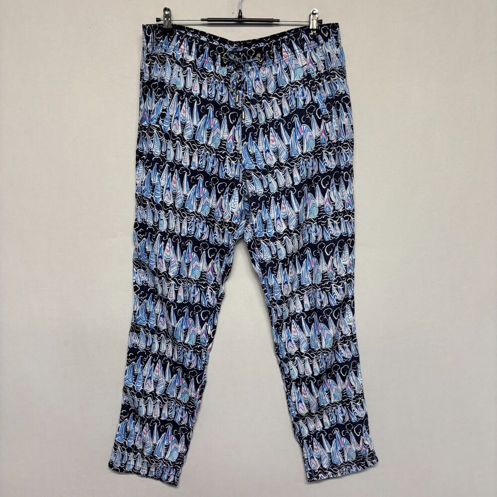 Lilly Pulitzer Women 100% Linen Taron Pants Size Large D128 -28